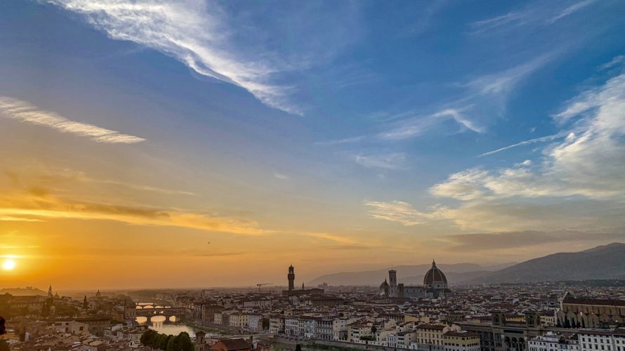 【DAY126・イタリア】フィレンツェのミケランジェロ広場からの夕日は最高